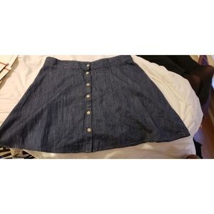 Skirt denim button up